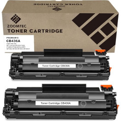 ZOOMTEC pakaitalas HP CB436A 36A Toner Cartuchos pour HP Laserjet M1520 P1505 P1505n P1506 M1120 MFP M1120n MFP M1522 MFP M1522n MFP M1522nf MFP Impresora (2 pakuotės)