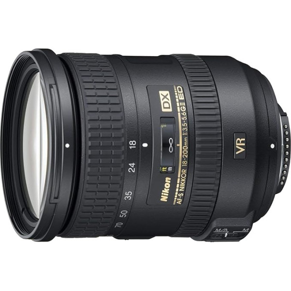 Nikon AF-S DX Nikkor 18-200mm 1:3,5-5,6 G ED VR II Objektīvs (stabilizators, 72 mm filtrs) (vispārīgi)