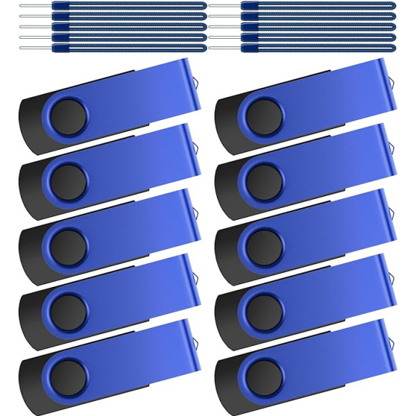 10 USB zibatmiņas diskdziņu komplekts 4GB atmiņas kartes USB 2.0 Memory Stick 4GB USB zibatmiņas diskdziņš Krāsains zils zibatmiņas diskdziņš klēpjdatoram portatīvajam datoram televizoram automašīnas radio Kepmem