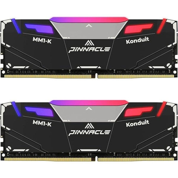 Timetec Pinnacle Konduit RGB 32GB KIT (2x16GB) DDR4 3200MHz PC4-25600 CL16-20-20-40 XMP2.0 Overclocking 1.35V Dual Rank saderīgs ar AMD un Intel Desktop Gaming PC atmiņas modulis - Black