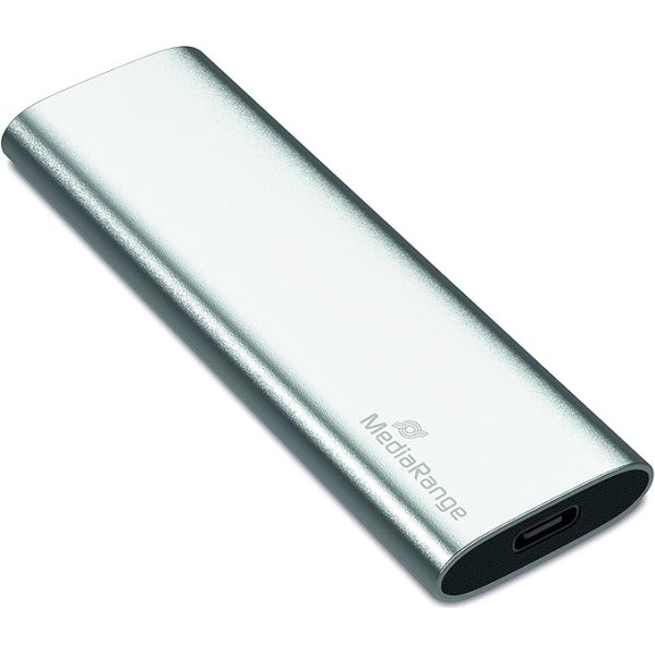 MediaRange Externes SSD Laufwerk 120 GB - USB Type-C Solid State Laufwerk mit 3.2 Gen 2 Flash Technologie, blitzschneller Datentransfer, Lesen bis zu 450 MB/s, Schreiben bis zu 420 MB/s