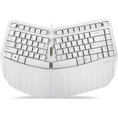 Perixx PERIBOARD-413W US 11810 USB vadu ergonomiska kompakta dalīta tastatūra, 40 x 27,5 x 5,5 cm, TKL dizains, balta krāsā