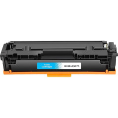 207A žydras toneris (su lustu), suderinamas su HP 207A W2211A, skirtas HP Color Laserjet Pro MFP M283fdw M255dw M282nw M283fdn M255nw M255 M282 M283 (pakuotė po 1 vnt.)