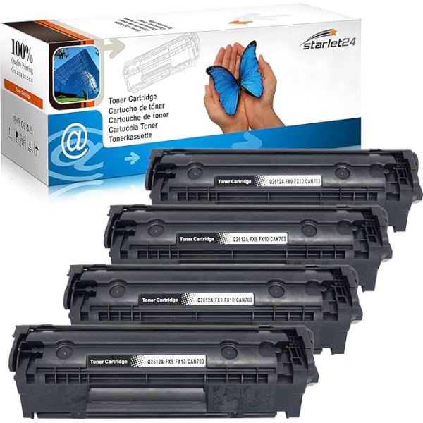 4x Toneris tinka HP Laserjet Q2612a 12A M1005MFP M1319F MFP 1010 1012 1015 1018 1020 1022 3015 3020 3030 3050 3052 3055 Canon LBP29 000 LBP2900i - juodas 2 000 vnt.