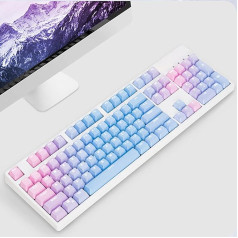 Violeta gradienta tastatūras vāciņš 104 taustiņiem PBT OEM OEM profila biezais taustiņu vāciņš Cherry MX mehāniskās tastatūras slēdža 61/64/84/87/104/108 izkārtojumam