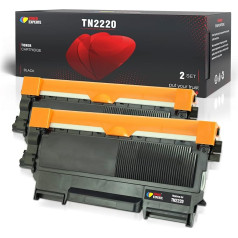 Toner Experte® Premium Toner suderinamas su TN2220 TN2010, skirtas Brother DCP-7055 DCP-7060D DCP-7065DN HL-2130 HL-2132 HL-2135W HL-2240 HL-2240D HL-2250DN HL-2270DW MFC-7360 Pakuotė 2 N N MFC-786 0DW