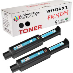 universo cartuccia® 143A W1143A 143AD W1143AD2 Tonerių rinkinys 2 Toneriai, suderinami su HP Neverstop Laser MFP 1202w 1202nw 1201n 1001nw spausdintuvu, standartinė talpa 2500 puslapių (juoda, 2 pakuotės)