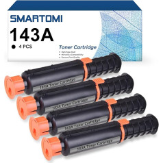 SMARTOMI 143A W1143AD suderinamos tonerio kasetės HP 143A W1143A 143AD W1143AD, skirtos HP Neverstop Laser MFP 1202w 1202nw 1202 1201n 1201 1001nw 1001 (su lustu, 4 x juodos spalvos)