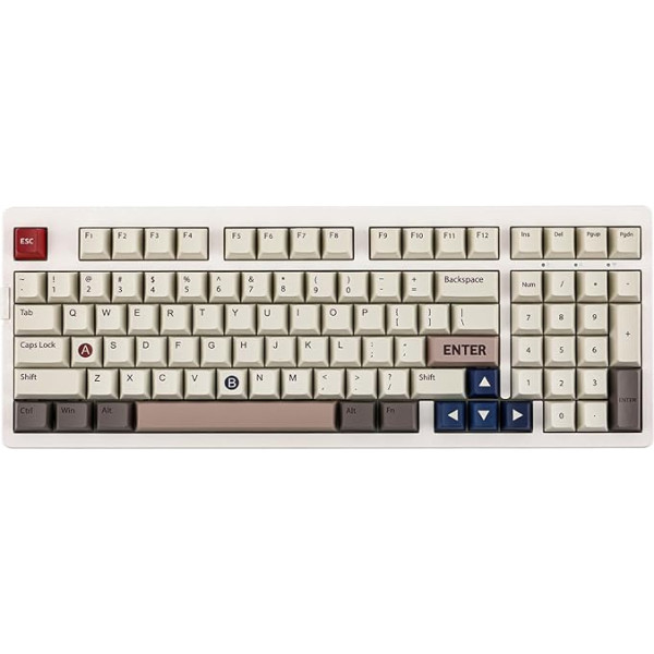 EPOMAKER EK98 Bluetooth 2.4Ghz/USB-C mehāniskā tastatūra ar karstās maiņas PCB, uz dienvidiem vērstām LED, programmējama Win/Mac (balta, Zebra Switch)