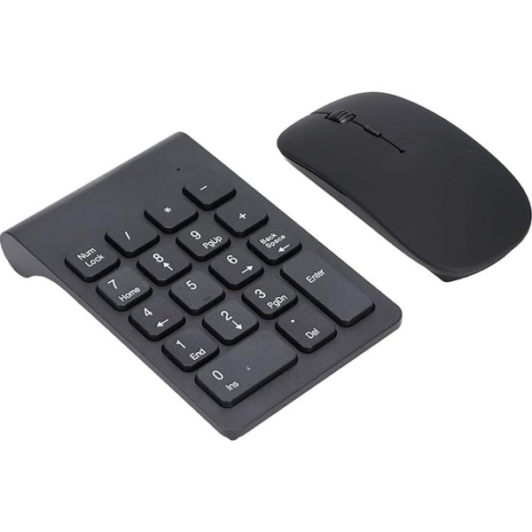 KIMISS Bezvadu ciparu tastatūras pele Black ABS ciparu paliktnis Plug and Play 2.4GHz bezvadu tehnoloģija 1200DPI Sensitive Durable Durable