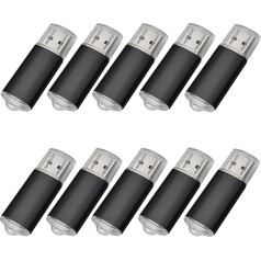 10 USB-Sticks, USB 2.0 Memory Sticks, Speicher-Sticks. Schwarz 128 MB