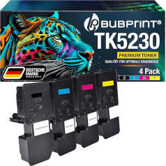 Bubprint TK-5230 4 Tonera kasetnes saderīgas ar Kyocera TK 5230 TK5230 Tonera kasetne priekš Kyocera ECOSYS M5521cdw Toneris M5521cdn P5021cdw P5021cdn P5021 P5021 TK 5230 Black Cyan Magenta Yellow