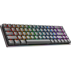 Ranked G65 Guardian 65% | Pilns alumīnijs | Mehāniskā spēļu tastatūra ar karstu nomaiņu | 68 taustiņi ar RGB gaismas diodēm PC/Mac | QWERTY ANSI US izkārtojums (melns, Gateron Low Profile Blue)