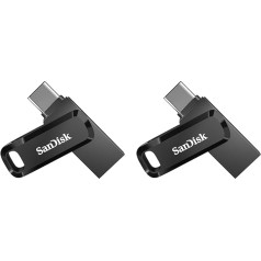 SanDisk Ultra Dual Drive Go USB Type-C 64 GB (Android viedtālruņa atmiņa, USB Type-C pieslēgvieta, 150 MB/s lasīšanas ātrums, var izmantot kā atslēgu piekariņu) (2 gab.) (iepakojumā)