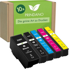 Prindano 10 kasetņu komplekts, kas saderīgs ar Epson T3351-T3364 33XL | Expression Premium XP530 XP540 XP630 XP635 XP640 XP645 XP7100 XP830 XP900