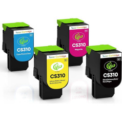 CALABAZA 4 x CS310 atjaunota tonera kasetne Lexmark CS310n CS410n CS510de CS310dn CS410dtn CS510dte 70C2HK0 70C2HC0 70C2HM0 70C2HY0 Toneris