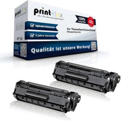 Print-Klex 2x alternatīvas tonera kasetnes HP Laserjet 1010 1012 1015 1018 1020 1022 1022 N HP12 A HP 12 A Black XXL - Color Edition sērija