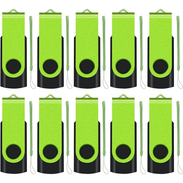 1GB USB zibatmiņas karte USB 2.0 Memory Stick 1GB Foldable Pack of 10 Green