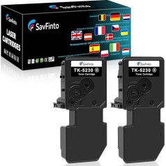 SavFinto TK5230 juodas toneris suderinamas su Kyocera ECOSYS M5521cdw Kyocera TK-5230 TK5220 TK-5220 juodas toneris suderinamas su Kyocera ECOSYS M5521cdw M5521cdn P5021cdn P5021cdn P5021cdw (2 juodi)