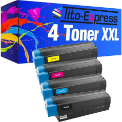 Tito-Express PlatinumSerie 4 Toner-Patronen XXL für Oki C3100 Black Cyan Magenta Yellow C3100 C3200 C3200 C3200N C5100 C5100N C5200 C5200N C5250