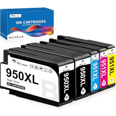 OINKWERE 950XL 951XL kasetnes saderīgas ar HP 951XL Multipack 950 XL HP Officejet Pro 8600 8610 8100 8620 8615 8625 8630 8640 8660 276dw 251dw (5 eksemplāru iepakojums) )