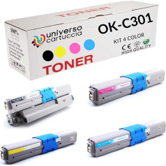 UniversoPatrona® Saderīgs toneris Nr. OEM printerim C301 C321 MC332 MC342 5 Toneris Saderīgs ar Oki C301dn C321dn MC332dn MC342dn MC342dn MC342dnw MC342dw MC342dw MC342w MC342w C301 KIT 4 COLOR 4