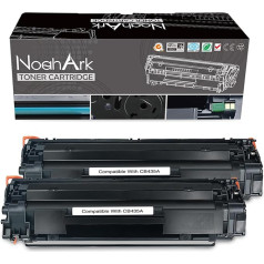 NoahArk Suderinama su HP CB435A 35A tonerio kasetėmis, skirtomis HP Laserjet P1005 P1006 P1007 P1008 P1009 spausdintuvui (2 juodos spalvos)