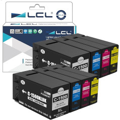 LCL saderīga tintes kasetne PGI-1500 PGI-1500XL PGI-1500XLBK PGI-1500XLBK PGI-1500XLC PGI-1500XLM PGI-1500XLM PGI-1500XLY Canon MAXIFY MB2050 MB2150 MB2155 MB2350 MB2750 (2 melni 2Cyan 2Magenta 2Yellow)