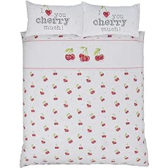 Rapport Home Cherry Much Polycotton segas pārvalka komplekts, sarkans, karaļa izmērs