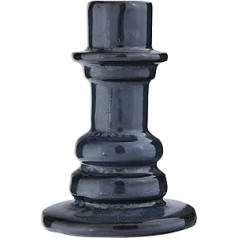 Bloomingville 4.25 inch H Stoneware Taper Candle Holder with Reactive Glaze Finish (Each One Will Vary) Candle Holder, Earthenware, Black