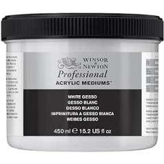 Winsor & Newton 3050920 Weisses Gesso, Grundierung für Acrylfarben, Ölfarben, Alkydfarben - 450ml Topf