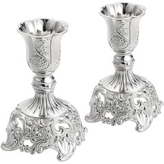 Sumnacon 2 x Luxury Style Silver Candle Holder Candle Holder Torch