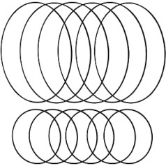 SEUNMUK 12 gabalu ziedu vainagu stīpas, 2 izmēri, melna metāla vainaga gredzens, metāla stīpas vainags mājas dekorēšanai un amatniecībai, 15cm 30cm