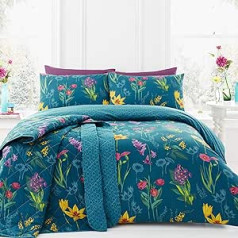 Dreams & Drapes Ingrid segas komplekts Easy Care Teal segas komplekts: Super King