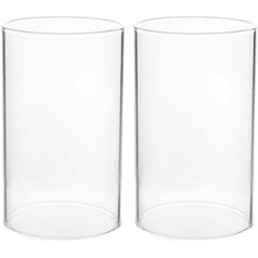 Angoily 2 Pack Taper Candle Hurricane Tubes - Transparent Storm Candle Holder Candle Cover - Glass Candle Cover Glass Candle Chimney for Party Garden Wedding Decoration (15cm Height)