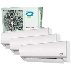 Trio Split gaisa kondicionēšanas iekārta Smart WiFi 12+12+12 Diloc R32 Compressor Sharp Inverter