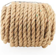 MUKCHAP 30 m x 12 mm Juteseil, 98 Fuß gedrehtes Hanfseil, braune natürliche Jute-Schnur für Handwerk, Gartenarbeit, Bündelung, DIY