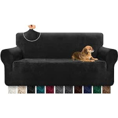 Granbest īpaši mīksts samta dīvāna pārvalks 3 vietīgs 1 gabals, stilīgs luksusa plīša dīvāna pārvalks ar putu stieņiem.