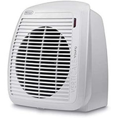 De'Longhi Verticale Young HVY1020 WH ventiliatoriaus šildytuvas, apsaugos nuo užšalimo funkcija, apsauginis termostatas, IP21 apsauga nuo lašėjimo, patalpos iki 60 m3, 2000 W, balta