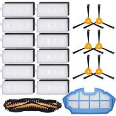 Neutop rezerves daļas Ecovacs Deebot N79S, N79, DN622, DN622.11, DN622.31, N79W, N79se un Deebot 500, 502 robotu putekļu sūcēja piederumi ar 1 rullīšu suku, 12 filtriem, 61 Side