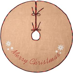 N&T NIETING 120 cm Christmas Tree Skirt, Hessian Christmas Tree Blanket, Christmas Tree Rug for Christmas