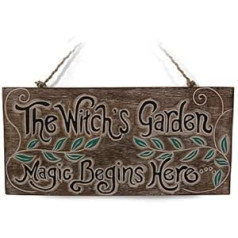 'Schild The Witch 's Garden.' Magic Begins Here, für Haus oder Garten – Tolles Schild für Schuppen