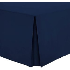 Comfy Nights Polycotton Percale Pleated Valance Double Navy Blue
