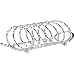 EDZARD Toastständer String (L 22 cm) in Silber - Halter, Ständer für 6 Toast & Brot Scheiben - Brot lagern, Toasthalter, Toastständer, Halterung für den Tisch - als Geschenke für den Schwager