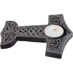 Joh. Vogler GmbH Thor's Hammer 766-7858 Tea Light Holder 14 cm Figure Thor Nordic Mythology