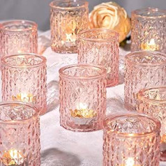 Azuritek 12pcs Pink Tea Light Holder LG02