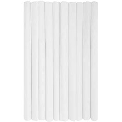 Interdruk — kreppapīra rullīši bērniem, DIY un dekorācijām — 10 ruļļu iepakojums (50 cm x 200 cm, 28 g/m²) — 01, balts