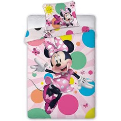 Faro Textiles Minnie Mouse Polka Dot Eiropas izmēra segas pārvalku komplekts