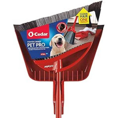 O-Cedar Pet Pro PowerCorner Broom and Dustpan - Red