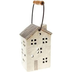 Village Pottery House Heart Tea Light Holder Garden Candles Tea Light Holder Outdoor Candle Holder Candle Holder Indoor or Outdoor Classic Alternative to Garden Lanterns (Townhouse Cream Lantern)